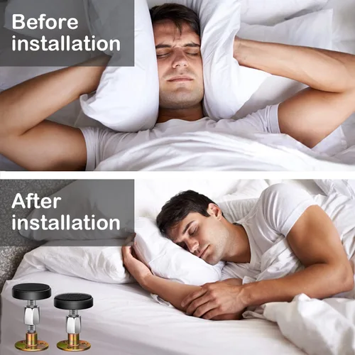 Miniatura 6 de Krisler Topes de cabecera para pared, marco de cama de hierro ajustable, herramienta antivibración, fácil instalación, protección de pared