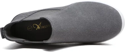Miniatura 3 de Athlefit Zapatos deportivos de cuña oculta con plataforma para mujer, botas de tobillo con cuña elástica