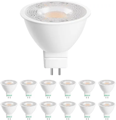 Miniatura 9 de GEPLAD Paquete de 4 bombillas LED MR16 equivalente a 50 W, equivalente a halógeno, 2700 K, blanco cálido, 5 W GU5.3 MR16 12 V, no regulable, ángulo