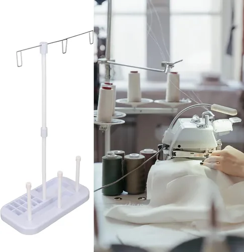 Miniatura 5 de Soporte de hilo de 3 carretes, soporte de carrete de hilo de bordado, organizador de hilo para máquinas de bordado y costura