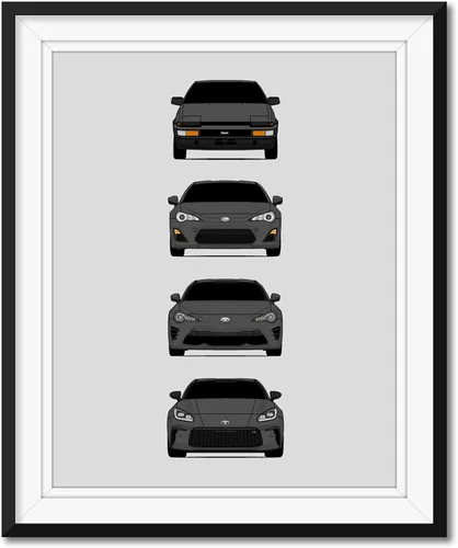 Miniatura 14 de Custom Car Posters Póster hecho a mano compatible con Toyota (Scion) FR-S 86 generaciones e impresión de Toyota 86 Trueno FR-S GR86 AE86 Scion