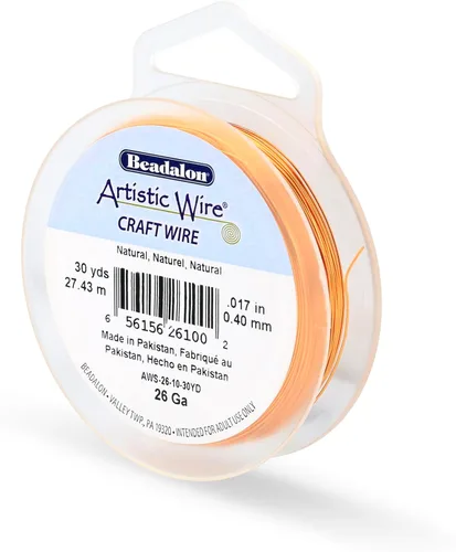 Miniatura 46 de Artistic Wire, alambre para manualidades de calibre 22 bañado en plata, resistente a las manchas, color cobre, blanco, 9,1 m