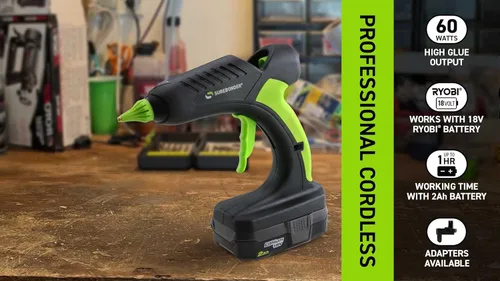 Miniatura 6 de Surebonder Pistola de pegamento caliente completamente inalámbrica de 18 V con batería Ryobi, profesional, tamaño completo para bricolaje