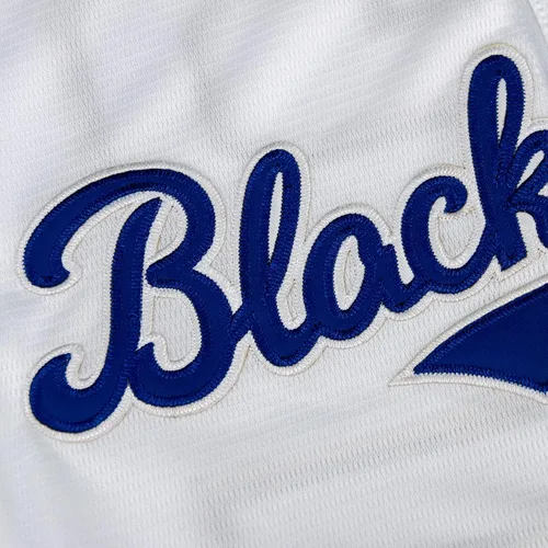 Miniatura 5 de Dabuliu Camiseta de béisbol retro Black Legend 42 para hombre, parches bordados, camisetas hipster hip hop cosidas