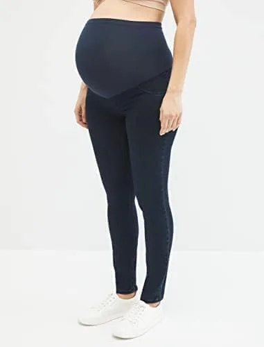 Miniatura 3 de Motherhood Maternity Women's Super Stretch Secret Fit Over The Belly Skinny Jeans Indigo Blue