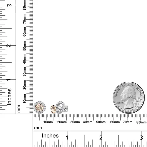Miniatura 62 de Gem Stone King Aretes redondos de plata de ley 925 de 0.236 in con piedra natal extraíble para mujer