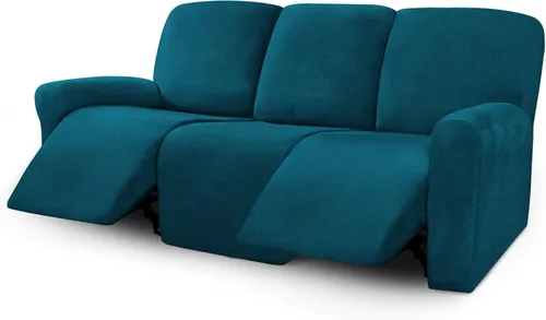 Miniatura 13 de ULTICOR Fundas de terciopelo para sofá reclinable de 8 piezas, fundas elásticas para sofá reclinable de 3 cojines, fundas para muebles, fundas