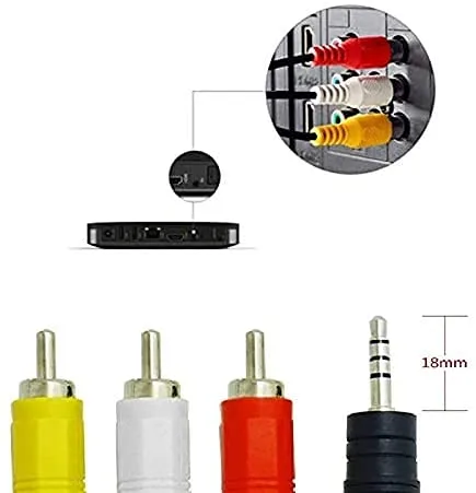 Miniatura 7 de MaxLLTo Cable de video de TV A/V de 5 pies de largo de 0.138 in a 3RCA para Canon ZR65 MC / ZR70 MC / ZR700 / ZR80 / ZR800 / ZR830 / ZR85 / ZR850