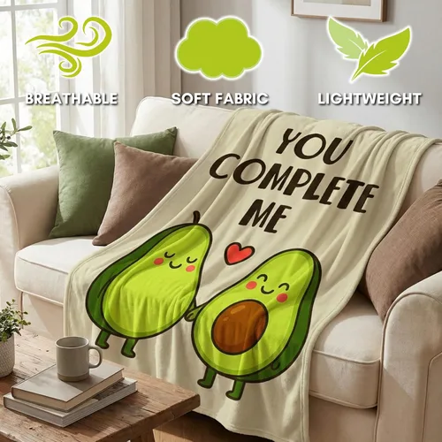 Miniatura 6 de Ethisa Manta de aguacate para parejas de 50 x 60 pulgadas, divertida manta de forro polar para San Valentín, aniversario, boda, regalo romántico