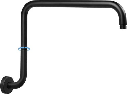Miniatura 13 de PHASAT Brazo de ducha en forma de "S", brazo de ducha de 16.65 pulgadas de alto con brida, reemplazo de brazo de extensión de cabezal de ducha
