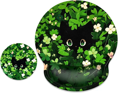 Miniatura 28 de ITNRSIIET Alfombrilla ergonómica para ratón con soporte para muñeca, reposamuñecas, superficie lisa, base de goma antideslizante, suministros