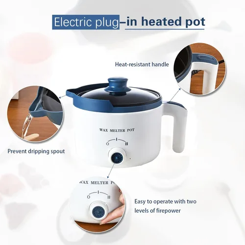 Miniatura 3 de Ksedcon Olla de fusión de velas, derretidor eléctrico de cera para hacer velas con boquilla de vertido, olla pequeña antiadherente para hacer velas