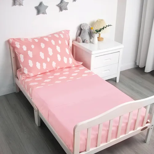 Biloban Juego de sábanas de 3 piezas para niños, juego de ropa de cama de microfibra, incluye sábana para colchón de cuna, sábana plana y funda de