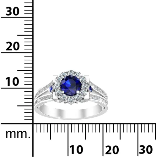 Miniatura 5 de Anillo de compromiso para mujer con piedras preciosas de platino