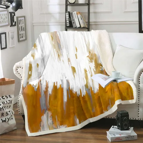 Miniatura 10 de Erosebridal Manta de sherpa moderna para niños y adolescentes, color naranja, verde azulado, negro, manta para silla, manta de forro polar con rayas