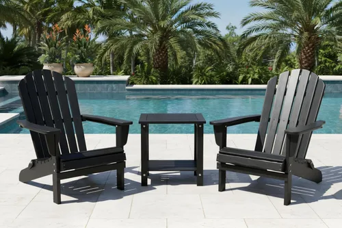 Miniatura 4 de VICTORY RELAX Mesa de acento Adirondack negra para exteriores – Mesa auxiliar de madera de acacia resistente a la intemperie con almacenamiento