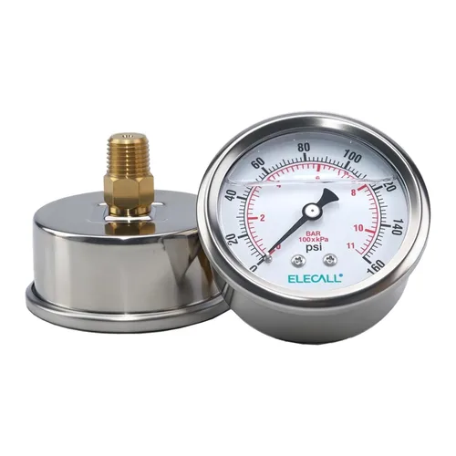 Miniatura 12 de Manómetro de presión lleno de aceite de silicona de 30 psi para prueba de presión de agua, aceite y aire en bomba de piscina, filtro de arena