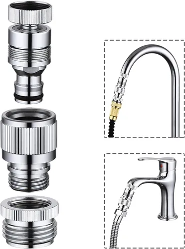 Miniatura 7 de Adaptador de grifo con aireador, adaptador de grifo de fregadero a manguera de jardín, adaptador de grifo a manguera de jardín para cocina y baño