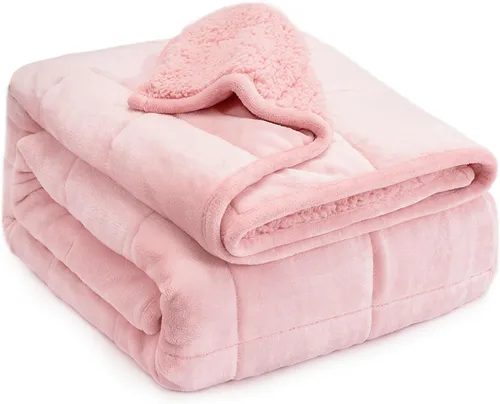 Miniatura 10 de Lofus Manta pesada para adultos (15 libras, 48 x 72 pulgadas), manta pesada lavable a máquina, mantas suaves con peso para aliviar el estrés y Negro