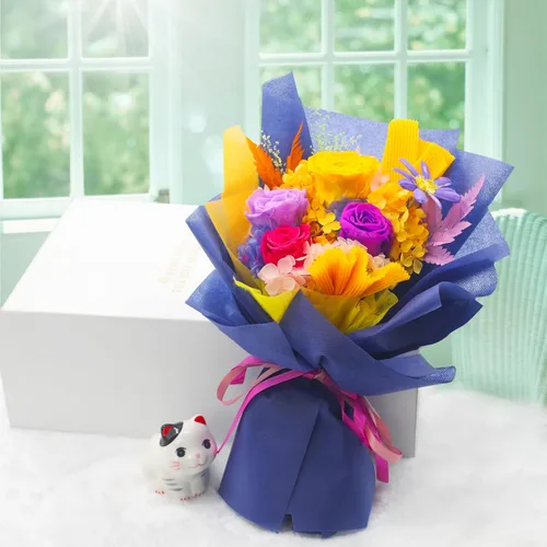 Miniatura 7 de QOEAZY Flores para entrega, ramo de flores preservadas con caja de regalo, regalos de rosas para mujeres, mamá, abuela