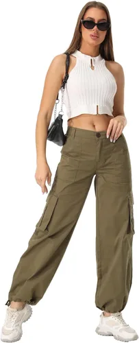 Miniatura 3 de XNMAYA Pantalones cargo para mujer, de secado rápido, informales, militares, militares, camuflaje, combate, trabajo, pantalones casuales