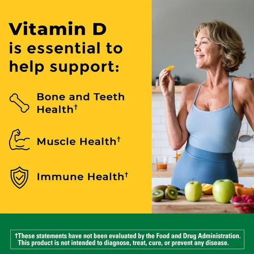 Miniatura 2 de Nature Made Suplemento de Vitamina D3 K2, 5000 UI (125 mcg) Vitamina D para Huesos, Dientes, Músculos y Apoyo Inmunológico, 30 Cápsulas Blandas