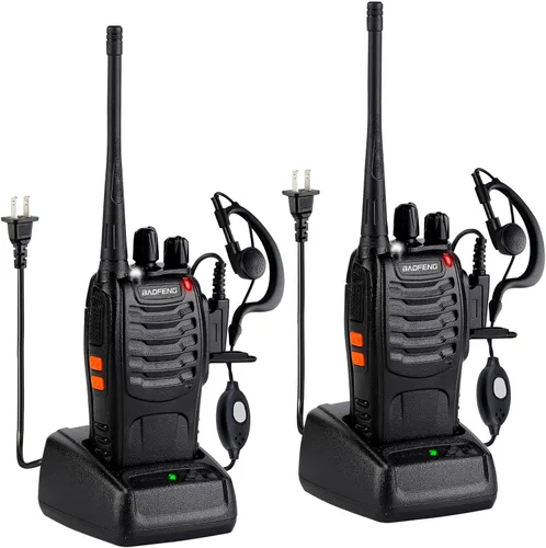 BAOFENG Walkie Talkies 888S recargable de largo alcance con auriculares para adultos, radio profesional de 16 canales, radios bidireccionales de