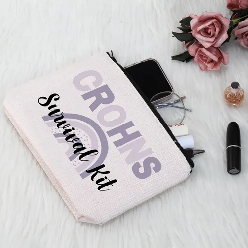 Miniatura 6 de G2TUP Crohns Disease Concientización Regalo Crohns Survival Kit Bolsa de Maquillaje Colitis Guerrero Bolsa Cosmética Regalo Enfermedad Crónica