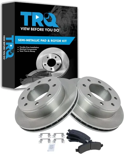 Miniatura 85 de TRQ Juego de pastillas de freno semimetálicas traseras y rotores compatibles con Chevrolet Trailblazer 02-06 Trailblazer EXT 04-06 SSR 02-07 GMC