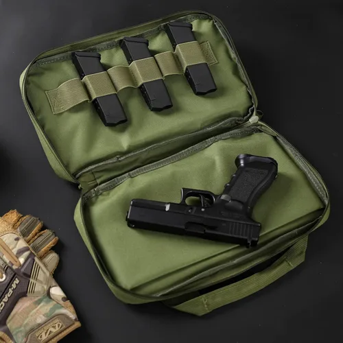 Miniatura 7 de LIVANS Estuche para pistola táctica, funda acolchada para pistola doble, cartera para pistola de mano, fundas blandas, bolsas rectangulares