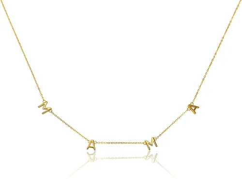 Benevolence LA Mama Necklace Dainty Necklace 14k Gold Dipped Necklaces For Women Valentines Day Gifts for Mom 14 Gold Necklace Mothers Necklace