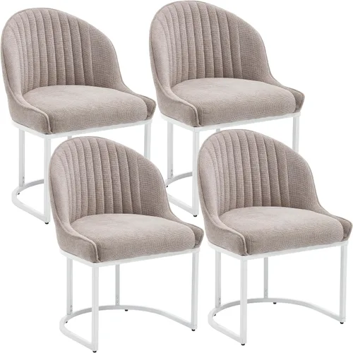 Miniatura 27 de Juego de 2 sillas de comedor de terciopelo, sillas de comedor tapizadas con patas de metal dorado, sillas auxiliares modernas para cocina, sillas