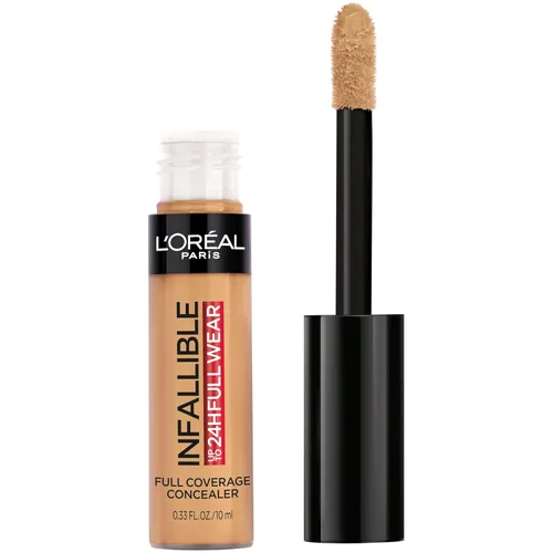 Miniatura 9 de L'Oreal Paris Makeup Infalible Full Wear Corrector mate impermeable, cobertura completa, tono de piel medio (Honey), 0.33 fl oz 415 MIEL