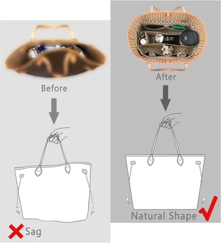 Miniatura 6 de Organizador de bolso organizador de fieltro con cremallera e inserto inferior cosido ajuste Speedy Neverfull Gracefull bolso 6 tamaños M lunares