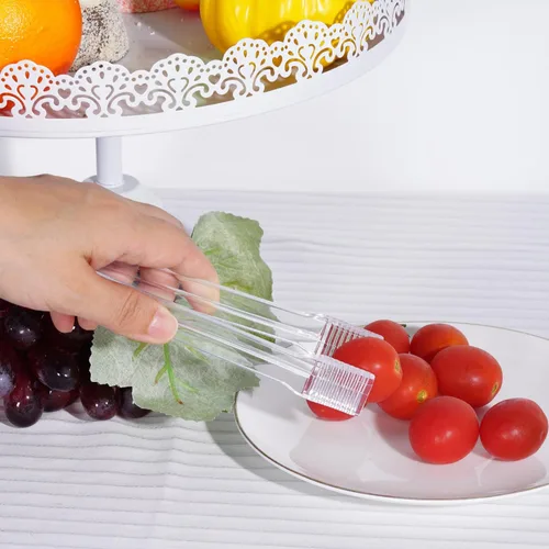 Miniatura 5 de 10 piezas de pinzas de plástico para buffet, pinzas de cocina transparentes, mini utensilio de servir, pinzas para alimentos, hielo, ensalada, bufé