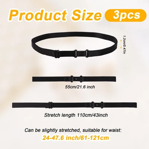 Miniatura 3 de 3 piezas de banda de cultivos ajustables para banda elástica para mujer, herramienta de cultivos para transformar tu estilo (negro + blanco)