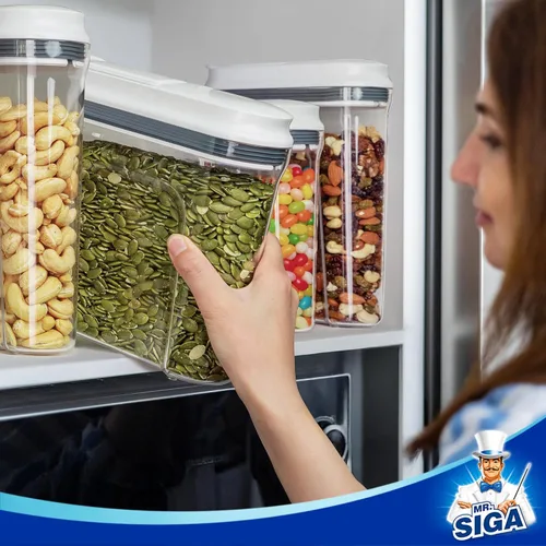 Miniatura 4 de MR.SIGA - Juego de dispensadores herméticos para cereales, contenedores de almacenamiento para productos secos, nueces, frijoles, aperitivos, sin