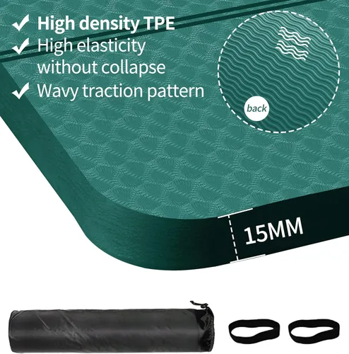 Miniatura 2 de nuveti Tapete Grande para Ejercicios - Tapete de Yoga de 15mm/20mm/30mm de Grosor Tapete de Ejercicios para Fitness, Yoga, Pilates, Estiramientos