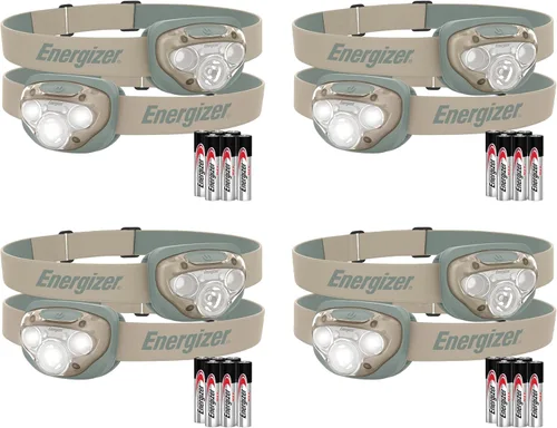 Miniatura 14 de Energizer Linterna frontal LED PRO (paquete de 2), faros resistentes al agua IPX4, luz de cabeza de alto rendimiento para exteriores, camping, Gris