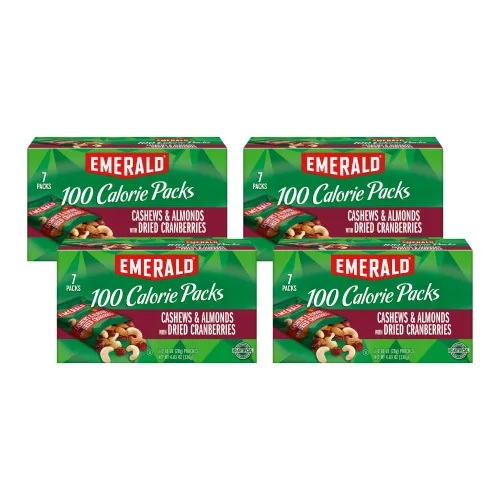 Miniatura 10 de Emerald Nueces anacardos y almendras con arándanos secos, 7 unidades (paquete de 1) Paquetes individuales de 100 calorías de mezcla de nueces