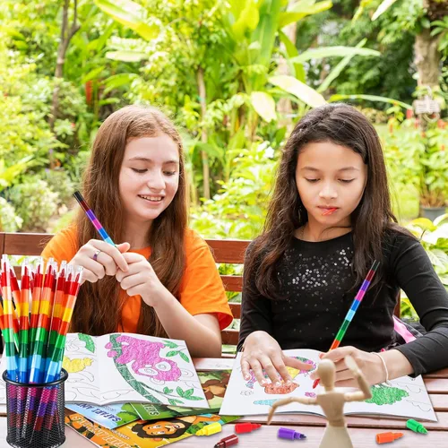 Miniatura 3 de BenLouis 24 Piezas Mini Libros para Colorear Safari de la Selva Niños Animales del Zoológico Recuerdos de Fiesta Pequeños Libros de Actividades a