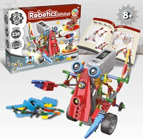 Miniatura 3 de Science4you Robotics Alfabot - Kit de construcción de robots para niños, 238 piezas, construye tus propios robots y hazlos mover, 3 robots