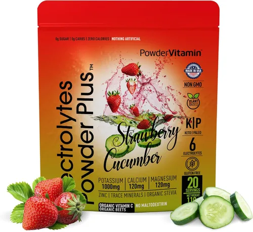 Miniatura 9 de Polvo de Electrolitos Plus (50 porciones), 0 calorías Keto, 0 azúcar, sin maltodextrina, 1000 mg de potasio, 120 mg de calcio, 120 mg de magnesio
