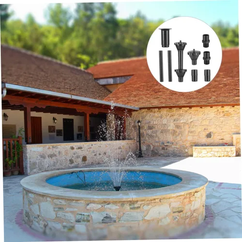 Miniatura 4 de MERRYHAPY Kit de cabezal rociador de fuente de 9 piezas, juego de boquillas de fuente de agua para jardín y piscina, compatible con bombas