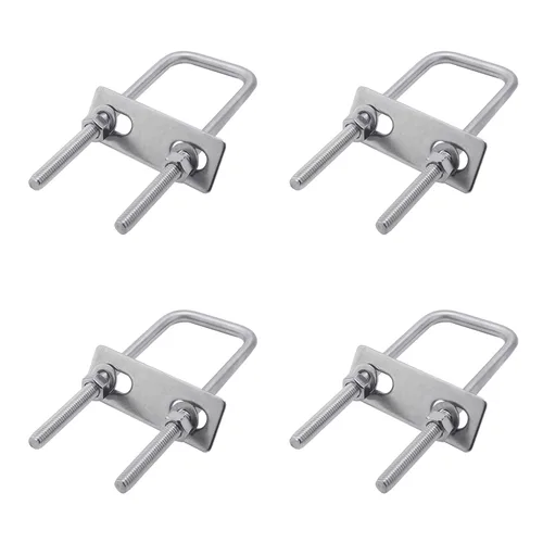 Miniatura 22 de Bettomshin 10 pernos en U 304SS, 2.36 pulgadas (2.362 in) de ancho x 1.18 pulgadas de longitud de rosca, pernos en U curvados redondos M6 w