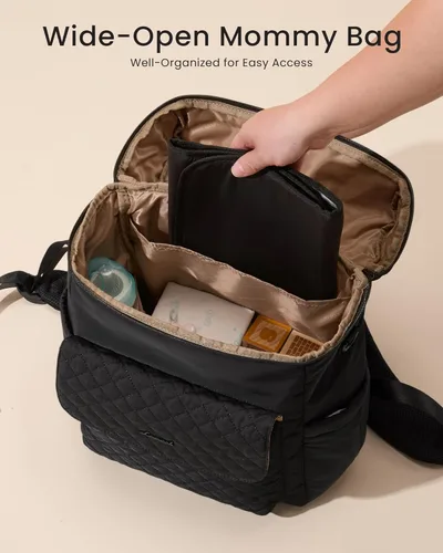Miniatura 3 de LOVEVOOK Mochila para pañales, bolsa de bebé 3 en 1 con cambiador y correas desmontables, mochila grande para pañales para mamá papá con hebillas