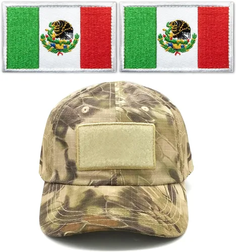 Miniatura 5 de Anley Parches tácticos bordados con la bandera de México (paquete de 2) – 2 x 3 pulgadas bandera mexicana uniforme militar para coser emblema