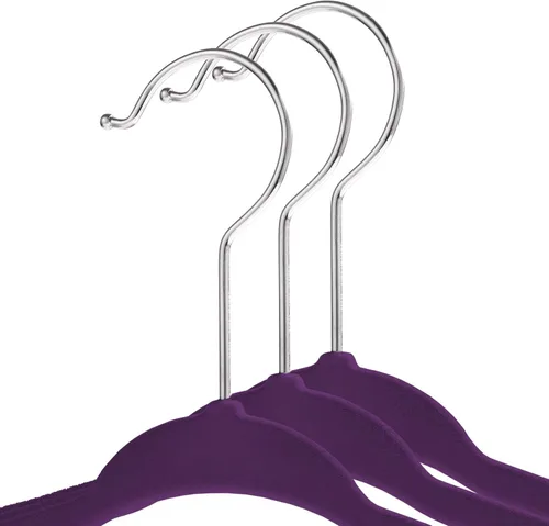 Miniatura 2 de Casafield 50 Perchas de Terciopelo para Bebé - Tamaño de 11" para Ropa de Bebés y Niños Pequeños - Morado