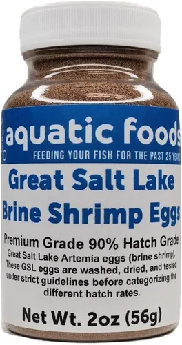 Huevos de artemia de camarones en salmuera, grado premium del 90% de tasa de eclosión de The Great Salt Lake, Utah, EE. UU., Botella de 2 onzas