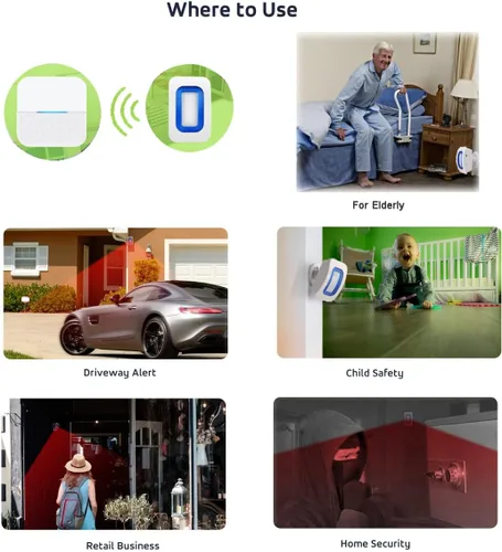 Miniatura 3 de Alarma de cama para pacientes ancianos con demencia, alarma de cama inalámbrica portátil para cuidadores y alerta de prevención de caídas